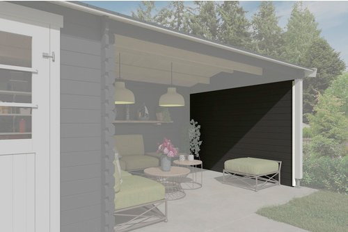 LASITA MAJA Seitenwand für Gartenhäuser aus Fichtenholz in Carbongrau, B: 295 cm, H: 182,4 cm - Bild 1