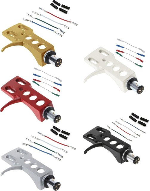Universal Ersatz Headshell für Plattenspieler in Weiß inklusive 4 Kabeln - Bild 1