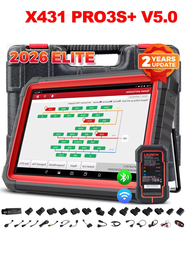 LAUNCH X431 PRO3S+ V5.0 OBD2 Auto-Diagnosetool mit CAN FD, DoIP, Topologie-Karte und TPMS in Schwarz - Bild 7
