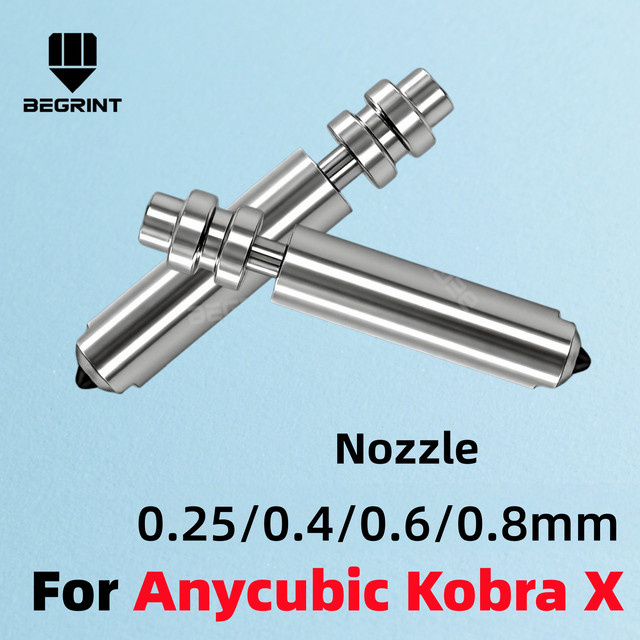 Anycubic Bimetall-Hotend-Düsen KX Einteilig für Anycubic Kobra X und Kobra 4, Farbe: Silber, Durchmesser: 0,2 mm, 0,4 mm, 0,6 mm, 0,8 mm - Bild 1