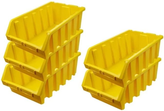 PROREGAL SuperSparSet 5x Sichtlagerboxen aus Polypropylen in Gelb, H x B x T: 18,7 x 33,3 x 50 cm - Bild 1