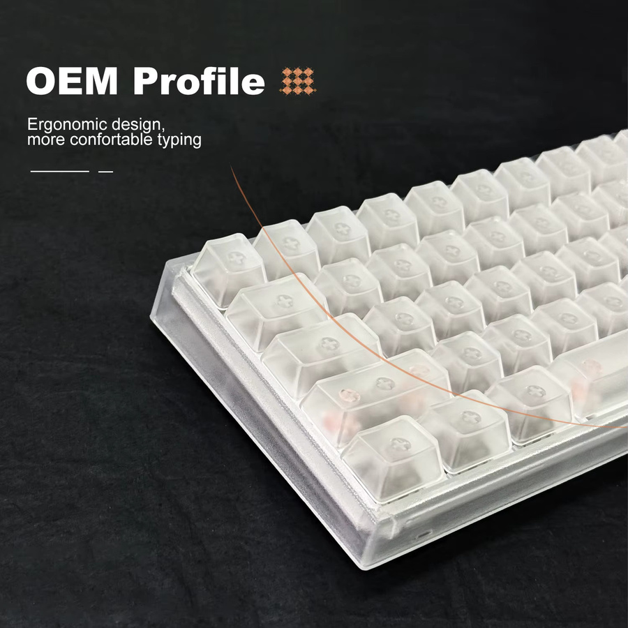 Transparente und mattierte PC-Tastenkappen in Schwarz für mechanische Tastaturen mit Numpad, geeignet für 60 %, 75 %, TKL, 96 % und 100 % Layouts - Bild 2