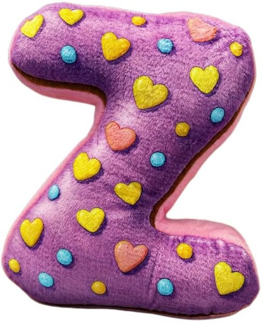 Alphabet Donut Buchstaben Plüschkissen aus Polyester, lila Dekokissen für Sofa und Bett, Durchmesser: 40 cm - Bild 1