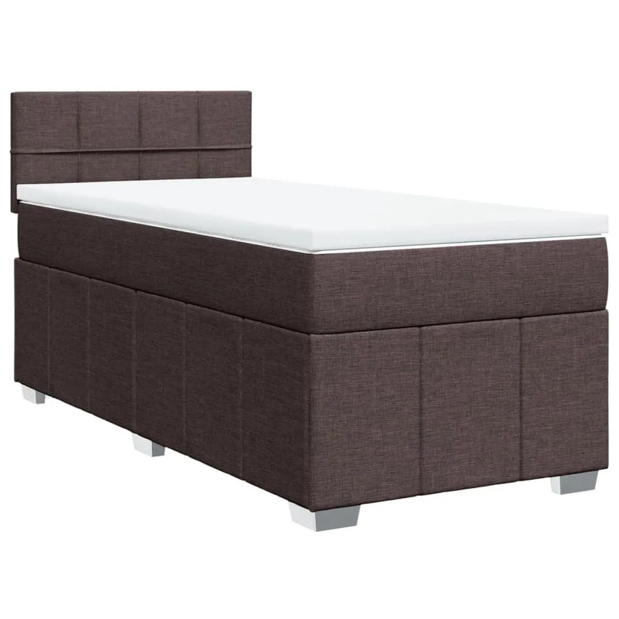 vidaXL Boxspringbett mit Matratze Dunkelbraun B/T/H: 100 x 200 x 100,5 cm mit USB-Anschluss und Unterbettbeleuchtung - Bild 2