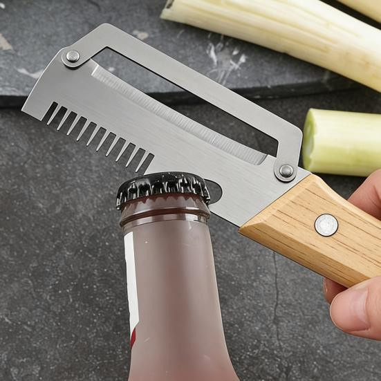 MGB 2-in-1 Obst- und Kartoffelschäler aus Edelstahl mit Holzgriff in Antikbraun - Bild 4