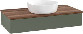V&B Waschtischunterschrank Antao mit Beleuchtung, Farbe: Grün lackiert, B/T/H: 100 x 50 x 19 cm - Bild 1