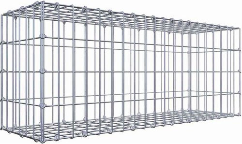 Gabiona Gabione aus Stahl mit C-Ring in Silbergrau, B/T/H: 40 x 100 x 30 cm - Bild 1