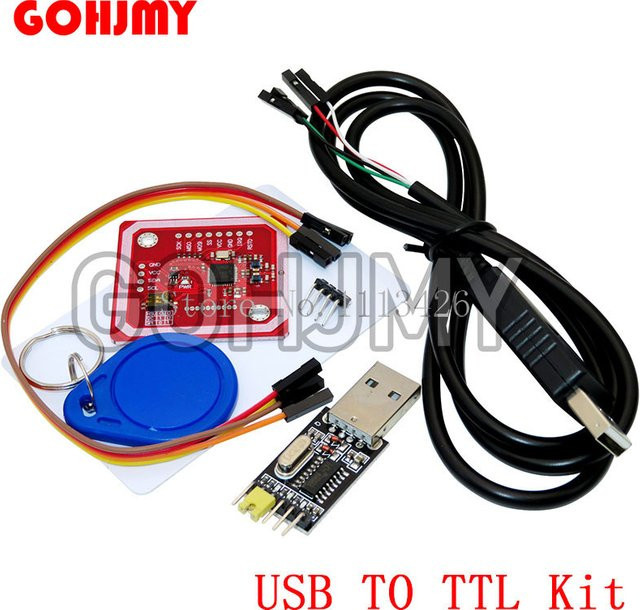 GOHJMY PL2303HX USB-zu-TTL-Modul mit USB-C Anschluss für PN532 NFC RFID Benutzerkit zum Lesen und Schreiben von IC-Karten in Multicolour - Bild 1