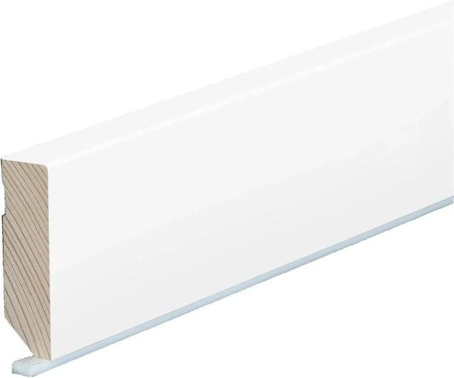 Kosche Sockelleiste Topline aus Nadelholz mit Vito Band in Gletscher Weiß, B/H/T: 240 x 5,8 x 1,6 cm - Bild 1