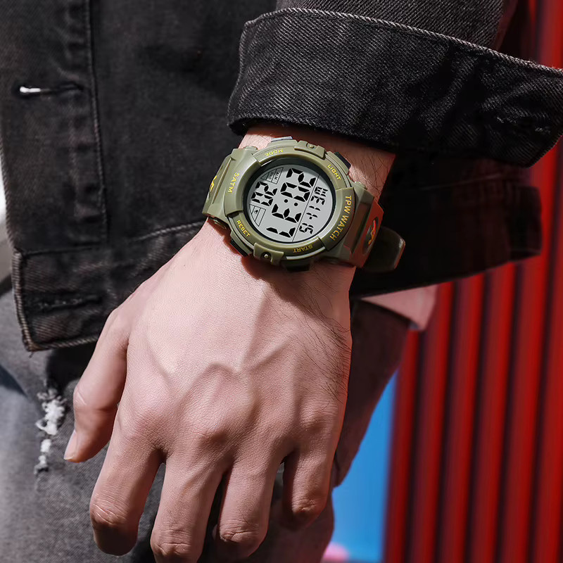 TPW Digitaluhr, Schwarz, Kunststoff, Silikon, Unisex, 5 ATM - Bild 3