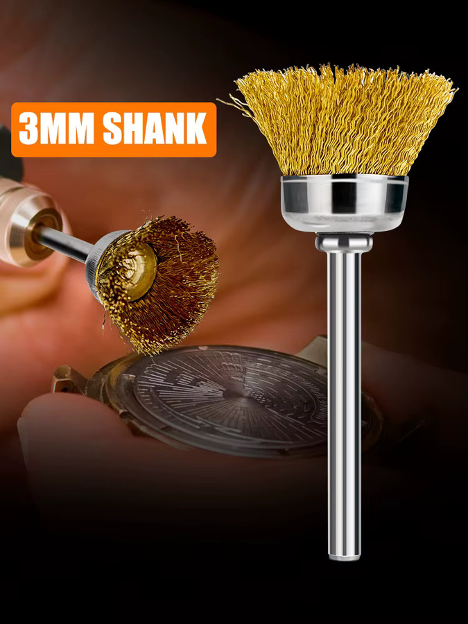 XCAN 20-teiliges Drahtbürsten-Set aus Messing in Gold für Dremel-Rotationswerkzeuge zur Metallrostentfernung - Bild 7