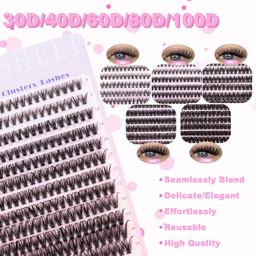 SEXYSHEEP DIY Wimpernverlängerungsset, 8–16 mm, Natürlich, Unisex - Bild 4
