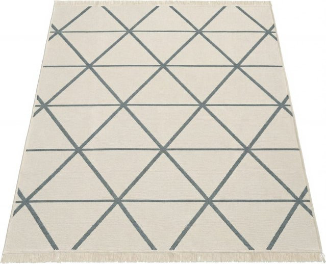 Wendbarer Teppich Skyla in Grau und Anthrazit mit geometrischem Design im Skandi-Stil, B/T: 140 x 200 cm - Bild 1