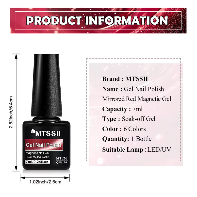 Mtssii Nagellack, rot, glänzend, 7 ml - Bild 6