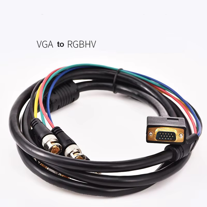 OULLX VGA auf 5 BNC Videokabel RGBHV Matrix-Konvertierung in Schwarz, Länge: 3 m - Bild 4