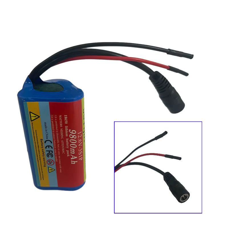 SUYIJIA 3S1P 18650 Li-Ion Akku 12 V mit 9800 mAh für CCTV-Kamera und Backup-Stromversorgung, Blau, inklusive 12,6 V Ladegerät - Bild 2