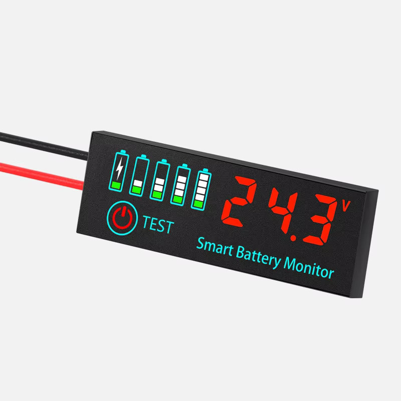 Batterie-Pegelanzeige Tester für 3S-14S 18650 Li-Ion Lipo und Blei-Säure-Batterien mit LED-Spannungsmesser Modul in Rot und Schwarz - Bild 2