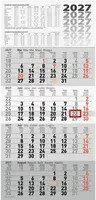 rido/idé Wandkalender 2027 mit Wochen- und Monatsübersicht in Schwarz, Rot und Weiß, B/H: 30 x 63 cm - Bild 1