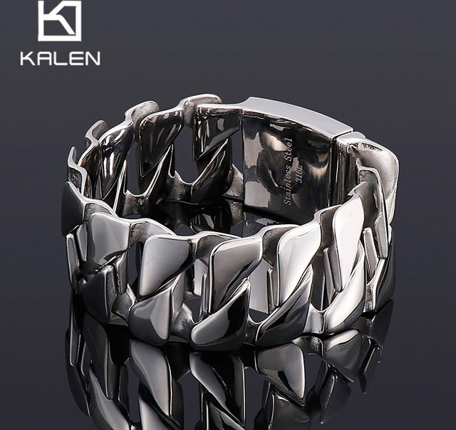 KALEN Armband Herren, 31mm, Edelstahl, Poliert, Quadratische Gliederkette - Bild 1