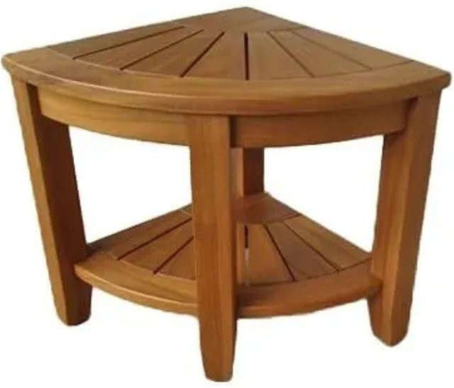 DELUKE Gartentisch NICO Eck-Terrassentisch aus Teakholz in Natur Braun, B/T/H: 40 x 40 x 44 cm - Bild 1