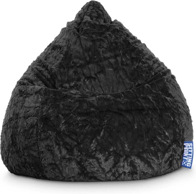 Sitting Point Sitzsack Fluffy 120 in Schwarz mit abnehmbarem Bezug und EPS-Mikroperlen aus Polyester - Bild 1