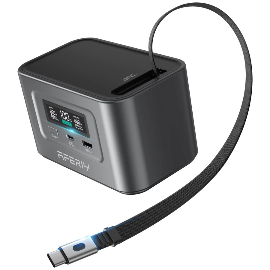 AFERIY Nano100 Tragbare Powerstation 100W 99,2Wh mit LiFePO4-Akku und Dual 100W PD USB-C, Schwarz - Bild 2