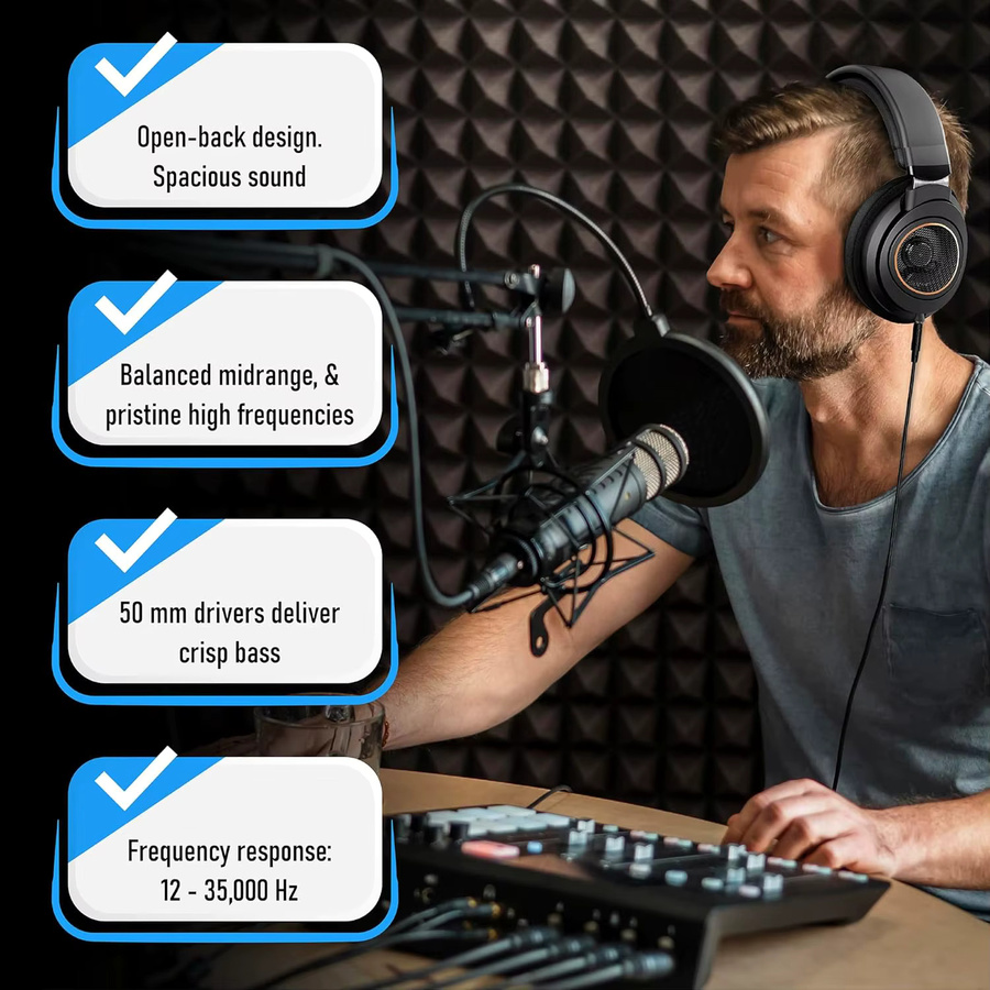Philips SHP9600 HiFi-Stereo-Kopfhörer in Schwarz mit 3,5 mm und 6,3 mm Anschluss - Bild 2