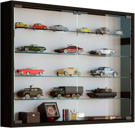 VCM Wandvitrine Mandosa L in Schwarz mit ESG-Sicherheitsglas, B/H/T: 80 x 60 x 10 cm - Bild 2