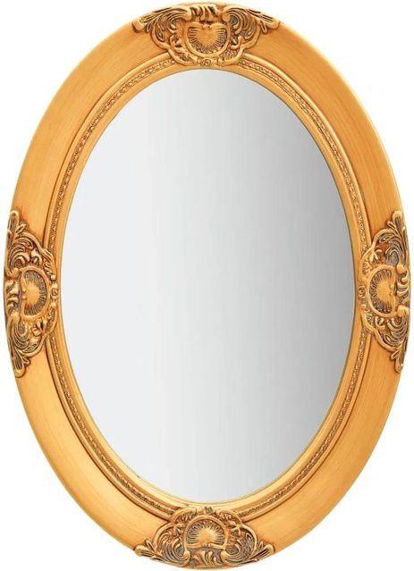 vidaXL Wandspiegel im Barock-Stil in Gold, Oval, Breite: 50 cm, Höhe: 70 cm - Bild 1
