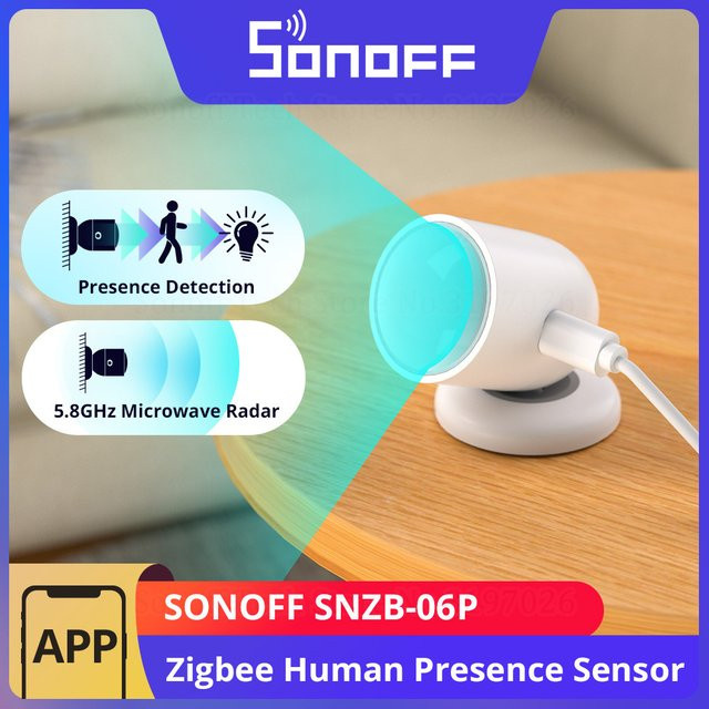 SONOFF SNZB-06P Zigbee Human Presence Sensor mit Lichtsensor und Mikrowellenradar in Weiß für Smart Home via ZBBridge-P eWeLink Alexa Google - Bild 1