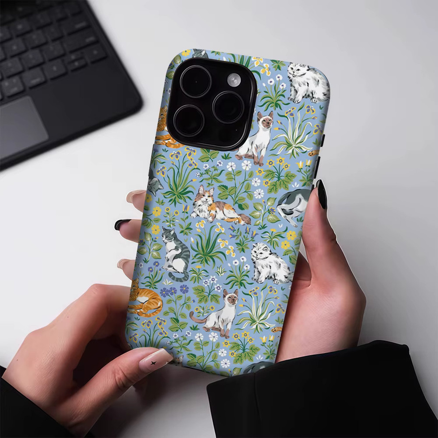 Robuste Gartenkatzen Handyhülle für iPhone 17 16 15 14 13 Pro Max Plus mit Magnetfunktion in Multicolor - Bild 3