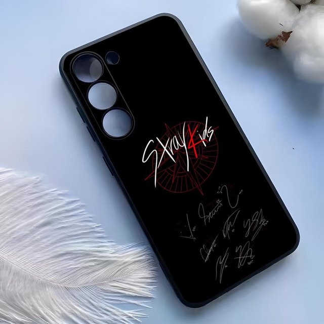 Modische Kpop Stray Kids Silikonhülle für Samsung Galaxy S25 Ultra S24 S23 S22 S21 S20 Plus FE A54 A53 A34 A25 in Schwarz - Bild 1