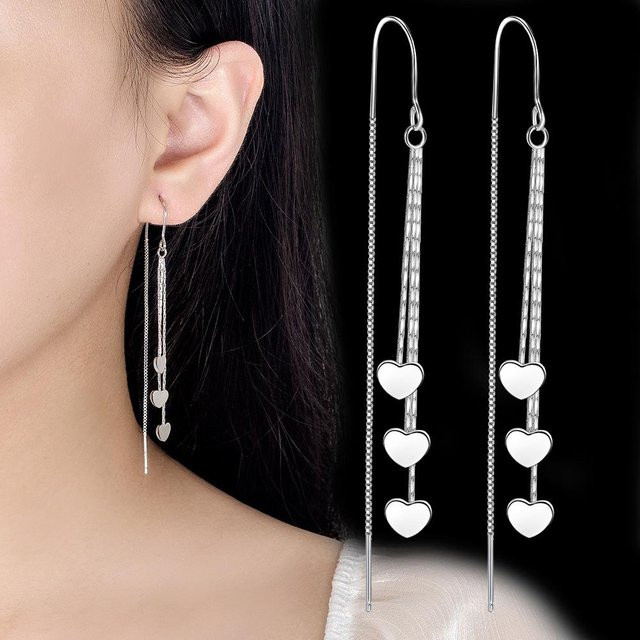 Lucky Star Jewelry Ohrringe, Herzförmige Quastenohrringe, Damen, black - Bild 1