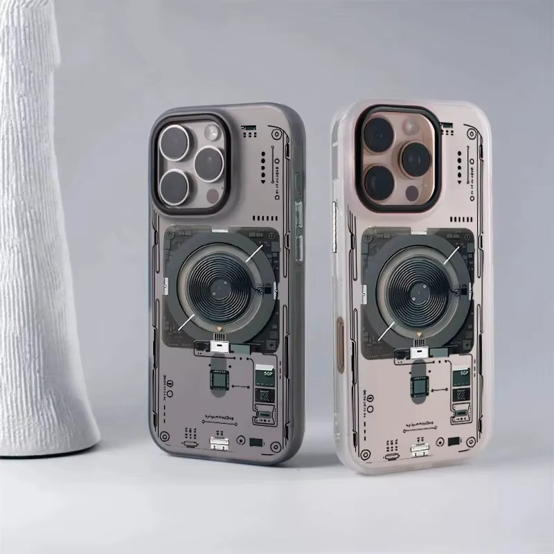 JCCANCHNDO Hybrid 2in1 Magnetische Original-Telefonhülle für iPhone 17 Air 16 15 14 13 12 Pro Max Plus kompatibel mit MagSafe Wireless Charging, Schwarz und Transparent - Bild 2