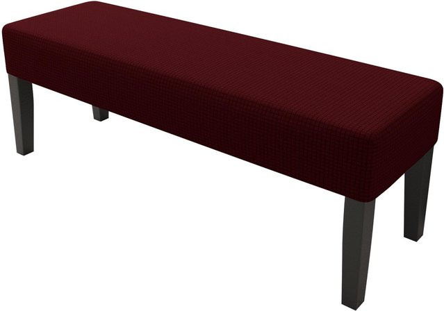 Staubdichte und elastische Hocker- sowie Klavierhocker-Abdeckung mit Karomuster in Weinrot, Größe Extra Small (65 cm - 80 cm) - Bild 1