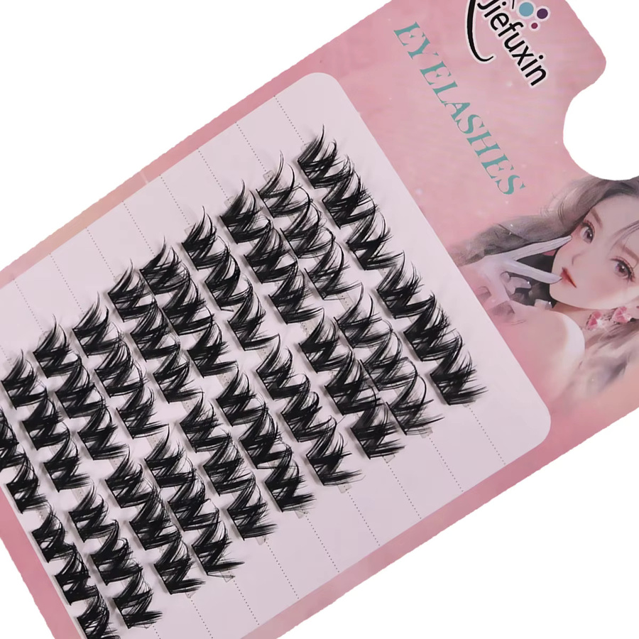 JIEFUXIN Wimpernverlängerung Cluster Fake Lashes, 60 Stück, Unisex - Bild 4