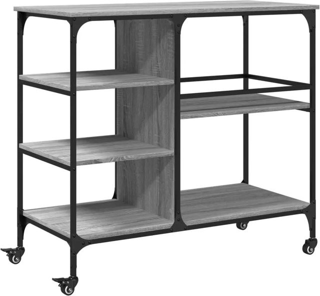 vidaXL Küchenwagen in Grau Sonoma aus Holzwerkstoff und Stahl, B/T/H: 100 x 45 x 89,5 cm - Bild 1