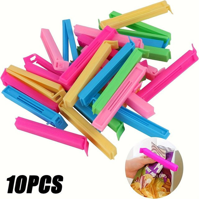 TodayDeal Chip-Clips aus Kunststoff für Lebensmittelbeutel, 10 Stück, Mehrfarbig - Bild 1