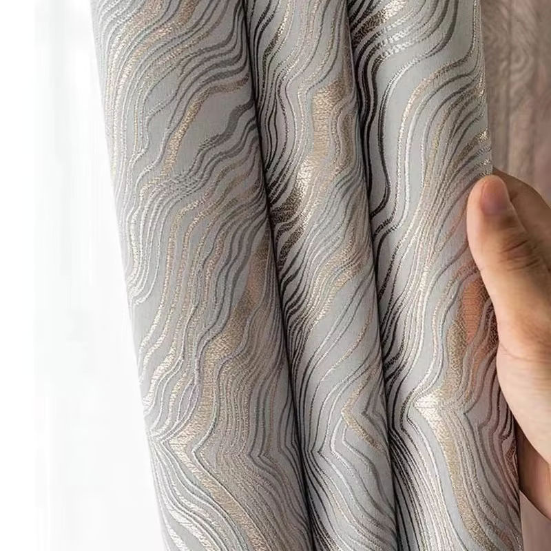 MAKEHOME Luxusvorhang mit goldenem Muster für Schlafzimmer und Wohnzimmer, Farbe: Gold, Breite: 250 cm, Höhe: 100 cm - Bild 5