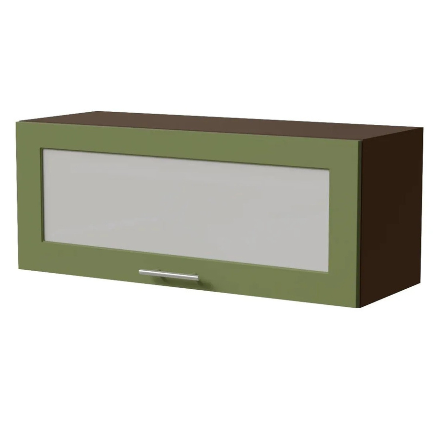 Feldmann-Wohnen Klapphängeschrank Brerra W4BS/90 WKF Lava in Farngrün Matt mit Glastüren und Soft-Close, B/H/T: 90 x 36 x 32,5 cm - Bild 2