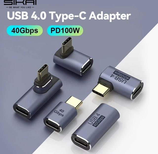 MOSHOU USB 4.0 Thunderbolt 4 Extender Typ C Stecker auf Buchse, 40 Gbit/s Datenübertragung, Grau - Bild 1