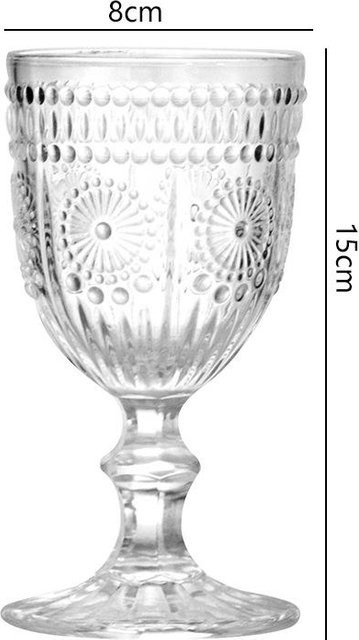 Yiran Furniture Cocktailglas im nordischen Stil mit Relief-Design, transparent, 300 ml - Bild 1