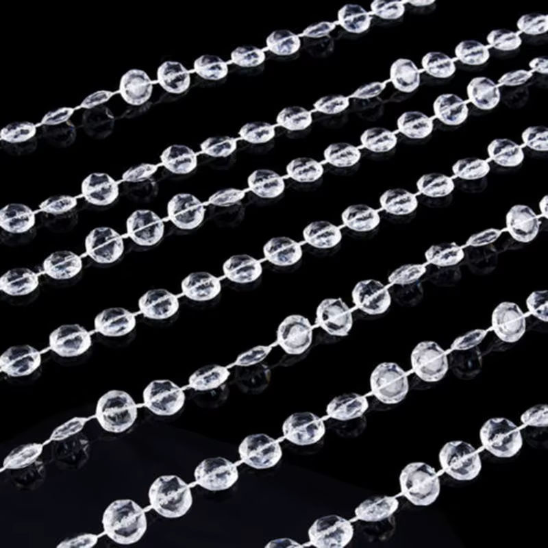 VIBRATITE Acryl Kristall-Perlen Vorhang Transparent 10m Hängende Girlande aus Kunststoff für Hochzeit und Weihnachtsdekoration - Bild 4