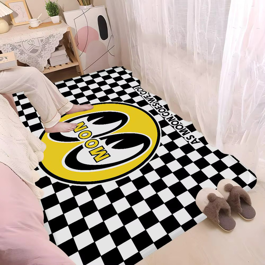 JDM-MOON-EYES Rutschfester Flurteppich im Retro-Checkerboard-Design, Waschbar, Mehrfarbig, B/T: 60 x 40 cm - Bild 2