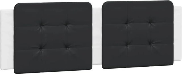 vidaXL Kopfteil-Kissen Zadar gepolstertes Wandpaneel in Schwarz-Weiß mit quadratischem Blockmuster aus Kunstleder, Breite: 160 cm, Höhe: 200 cm - Bild 1