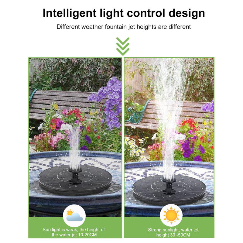 TOMTOP JMS Solar-Brunnen für Außenpools und Vogelbäder, schwimmender Terrassenbrunnen mit polykristallinem Solarpanel, Schwarz, Durchmesser: 13 cm - Bild 6