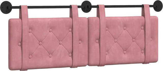 vidaXL Wandmontiertes Polsterpaneel aus Samt in Rosa, B/H/T: 150 x 55 x 5 cm - Bild 1