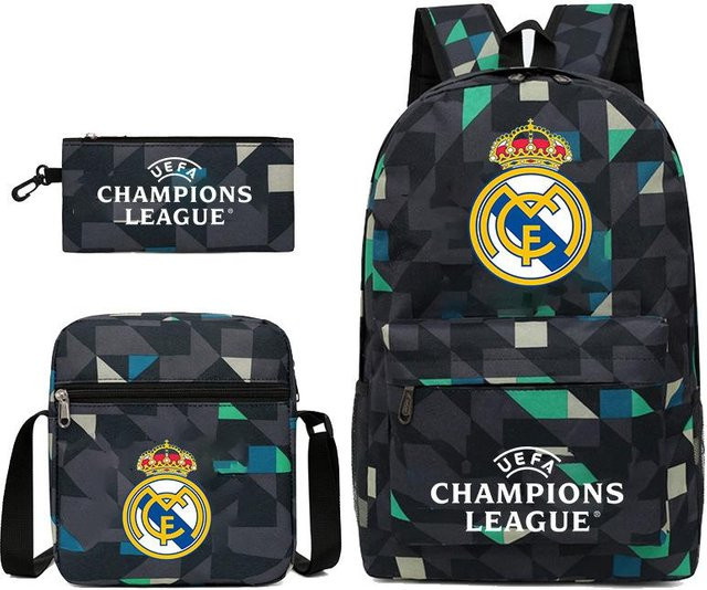 3-teiliges Schulrucksack-Set für Schüler aus Oxford-Stoff in Multicolour mit Schultasche und Federmäppchen - Bild 1