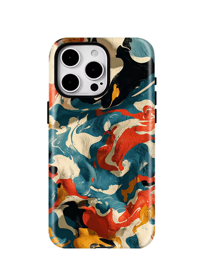 Fcicicase Kunst Malerei Handyhülle für iPhone 11 bis 16 Pro Max, magnetische matte Silikon Schutzhülle mit MagSafe Wireless Charging Unterstützung, Multicolor - Bild 5