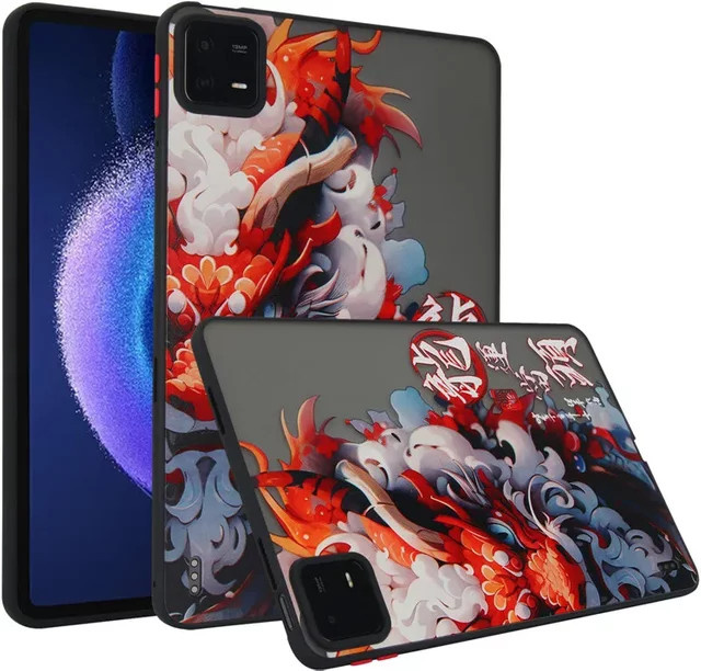 Xiaomi Tablet Hülle im chinesischen Dragon Loong Design für Pad 5 6 7Pro Redmi Pad SE 8,7 11 Zoll, matt und stoßfest, Multicolor - Bild 1